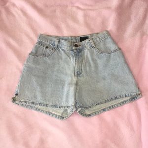 Washed Out Denim High Waisted Shorts